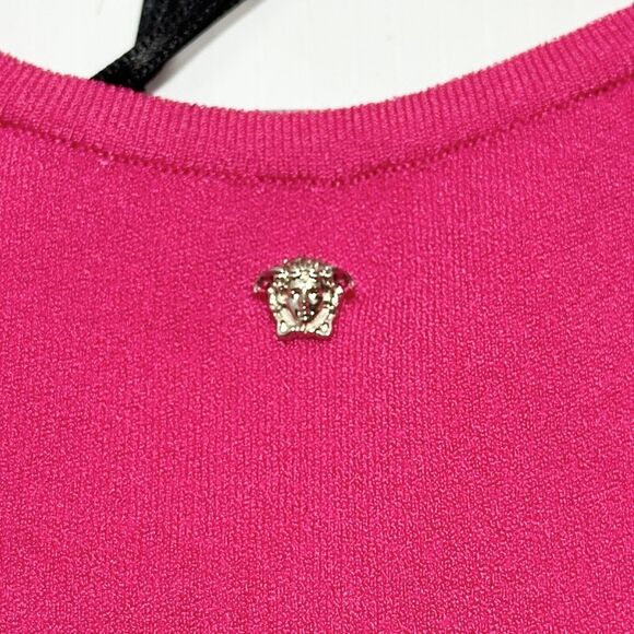 NWT$2,025 Versace Runway Cut Out Stretch Jersey Mini Dress Pink IT 38/US 2 - Picture 10 of 16